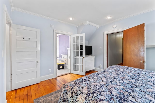 10 Hollingsworth St, Winslow, ME 04901 - bedroom featuring ornamental molding, hardwood / wood-style floors, baseboards, and recessed lighting