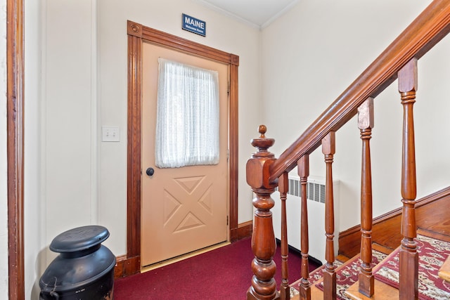 10 Hollingsworth St, Winslow, ME 04901 - foyer entrance with stairs and crown molding