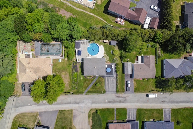 6 Goff Ave, Lewiston, ME 04240 - aerial view of property and surrounding area with a pool area