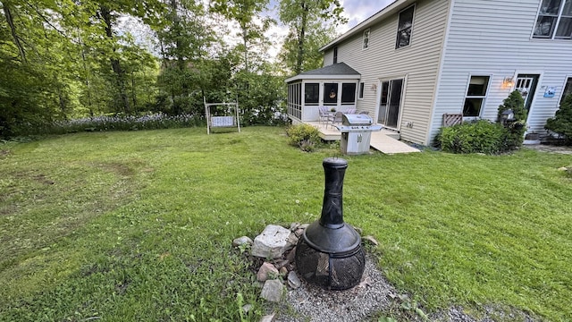 40 Justin Ln, Hermon, ME 04401 - view of grassy yard with a sunroom