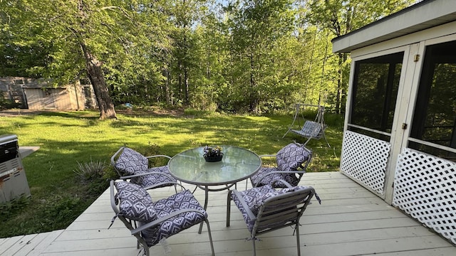 40 Justin Ln, Hermon, ME 04401 - deck featuring a lawn and outdoor dining area