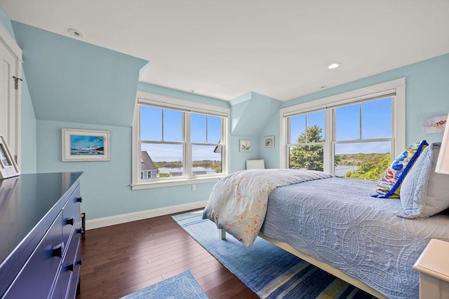 7 First St, Biddeford, ME 04006 - bedroom featuring baseboards, multiple windows, dark wood finished floors, and recessed lighting