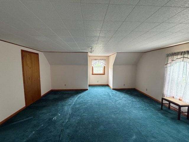 156 Lakeshore Dr, Leeds, ME 04263 - bonus room featuring baseboards, carpet flooring, and vaulted ceiling