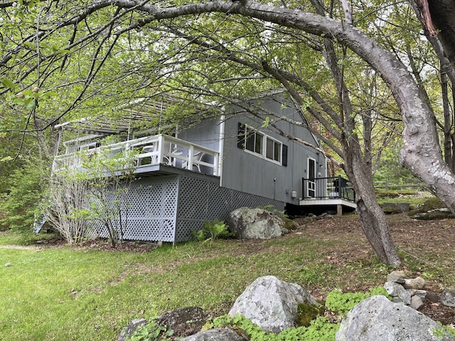 170 Molyneaux Rd, Camden, ME 04843 - view of side of property featuring a deck