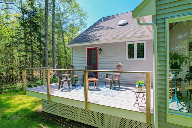 12 Hixon Hill Dr, Woolwich, ME 04579 - view of wooden deck