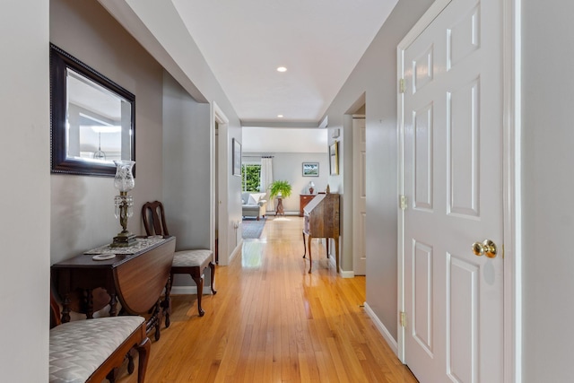 3 Blueberry Rd Unit 3, Yarmouth, ME 04096 - corridor with light wood finished floors, baseboards, and recessed lighting