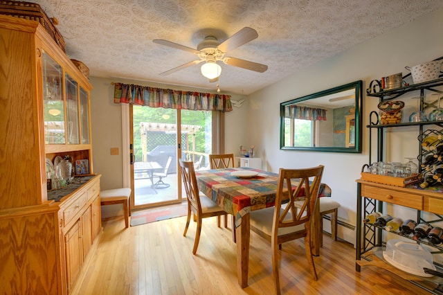 40 Sanborn St, Gorham, ME 04038 - dining area with a ceiling fan, light wood-style floors, and baseboard heating