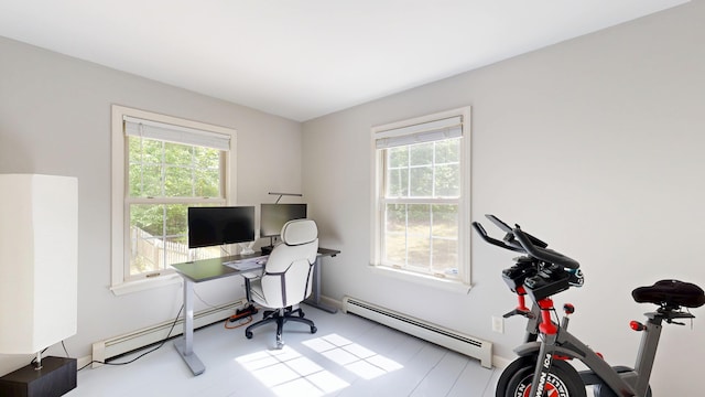 471 Owls Nest Rd, Shapleigh, ME 04076 - home office featuring baseboard heating and plenty of natural light