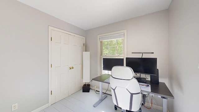 471 Owls Nest Rd, Shapleigh, ME 04076 - home office with a baseboard radiator and baseboards