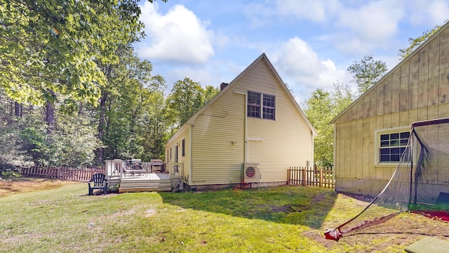 471 Owls Nest Rd, Shapleigh, ME 04076 - back of house with a wooden deck and ac unit