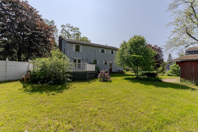 110 Elm St, North Berwick, ME 03906 - view of yard featuring a deck