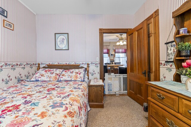 94 Union St, Bath, ME 04530 - bedroom featuring wallpapered walls and light carpet