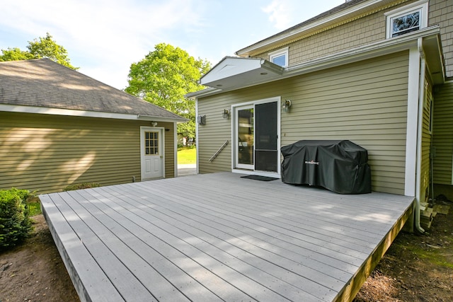24 Western Ave, Auburn, ME 04210 - wooden terrace with area for grilling