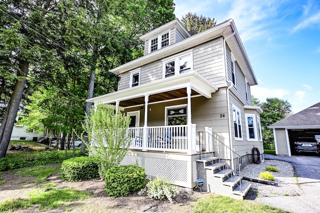 24 Western Ave, Auburn, ME 04210 - american foursquare style home featuring a porch