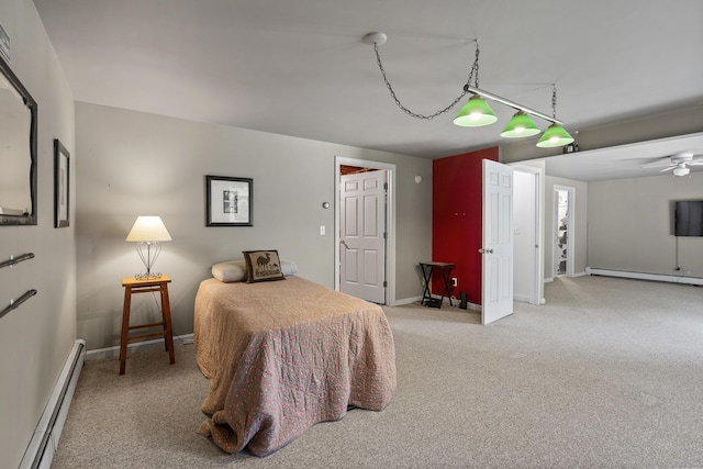 27 Russell Ln, Damariscotta, ME 04543 - carpeted bedroom featuring baseboard heating and a baseboard heating unit