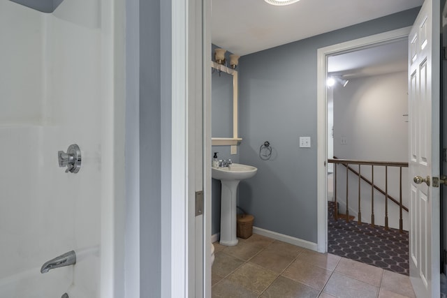 27 Russell Ln, Damariscotta, ME 04543 - bathroom with tile patterned flooring and baseboards