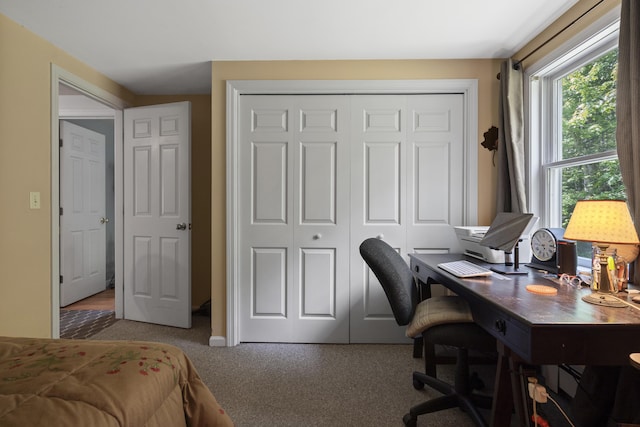27 Russell Ln, Damariscotta, ME 04543 - carpeted bedroom with a closet and an office area