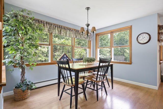 27 Russell Ln, Damariscotta, ME 04543 - dining space with a chandelier and light wood finished floors