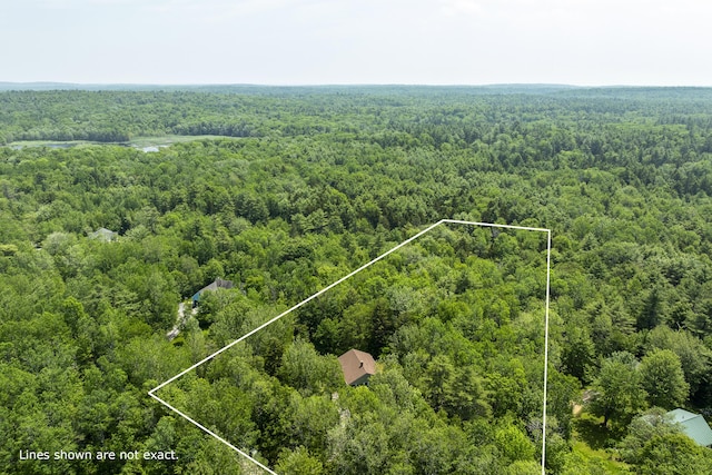 27 Russell Ln, Damariscotta, ME 04543 - aerial view of property's location featuring a forest and property parcel outlined