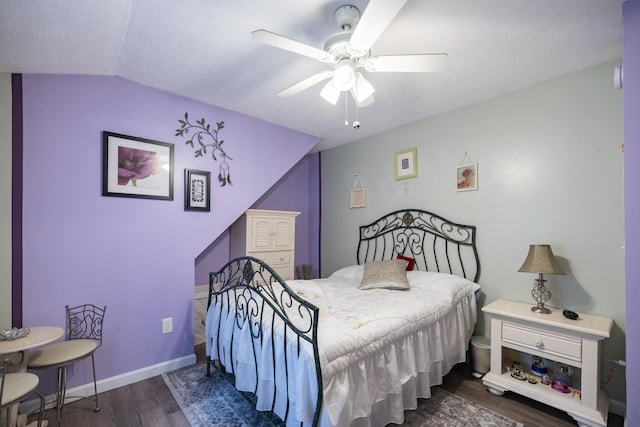 76 Punkintown Rd, Eliot, ME 03903 - bedroom featuring wood finished floors, lofted ceiling, and a ceiling fan