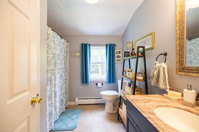 76 Punkintown Rd, Eliot, ME 03903 - bathroom with a baseboard radiator, vanity, and tile patterned floors