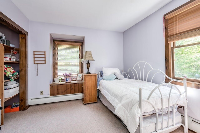 44 Pine Meadow Ct, North Berwick, ME 03906 - bedroom with a baseboard radiator, light carpet, and multiple windows