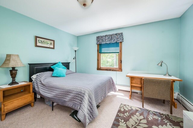 44 Pine Meadow Ct, North Berwick, ME 03906 - carpeted bedroom with a baseboard heating unit and an office area