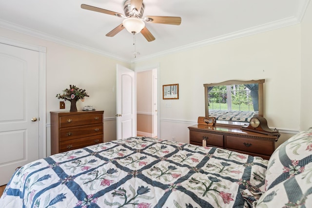50 Village Green Drive Extension, Ogunquit, ME 03907 - bedroom with crown molding and ceiling fan