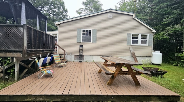 65 Pine Ridge Rd, Cushing, ME 04563 - view of wooden terrace