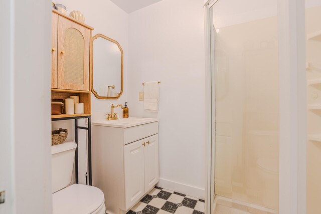 24 High St, Livermore Falls, ME 04254 - full bath with tile patterned floors, vanity, and a stall shower