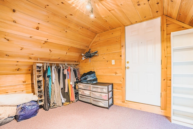 24 High St, Livermore Falls, ME 04254 - walk in closet featuring lofted ceiling and carpet