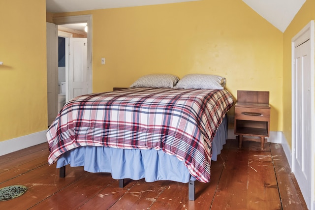 785 W Main St, Waldoboro, ME 04572 - bedroom with hardwood / wood-style flooring and lofted ceiling