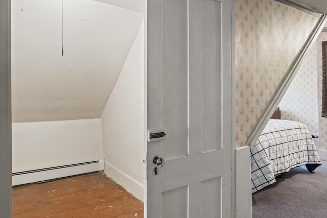 785 W Main St, Waldoboro, ME 04572 - bonus room featuring baseboard heating, wallpapered walls, and vaulted ceiling