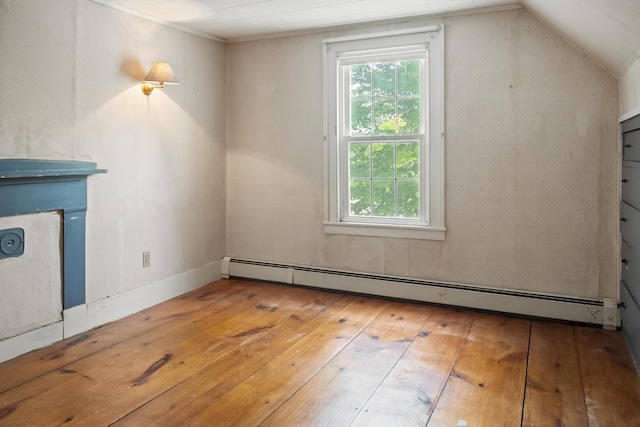 785 W Main St, Waldoboro, ME 04572 - unfurnished living room with a baseboard radiator and hardwood / wood-style flooring