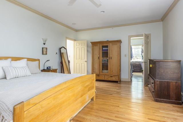 36 Acorn Ln, South Portland, ME 04106 - bedroom featuring light wood-style floors, crown molding, and a ceiling fan