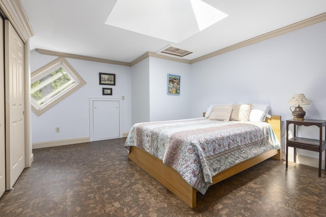 36 Acorn Ln, South Portland, ME 04106 - bedroom featuring a skylight and crown molding