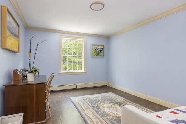 36 Acorn Ln, South Portland, ME 04106 - home office featuring baseboard heating and crown molding