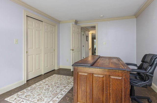 36 Acorn Ln, South Portland, ME 04106 - office area with baseboards and ornamental molding