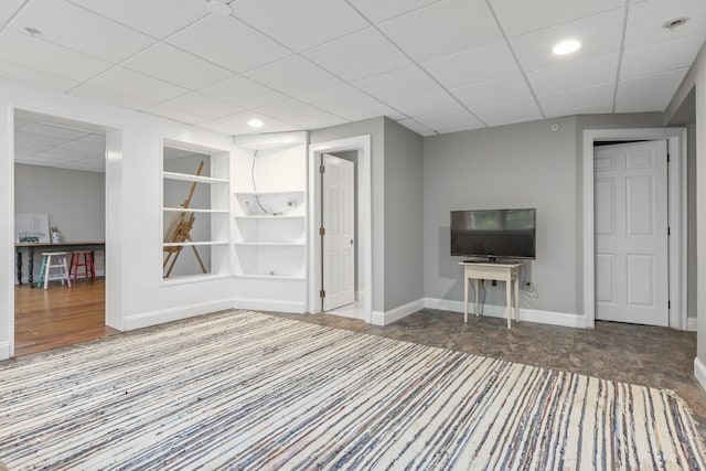36 Acorn Ln, South Portland, ME 04106 - unfurnished living room with a drop ceiling and recessed lighting
