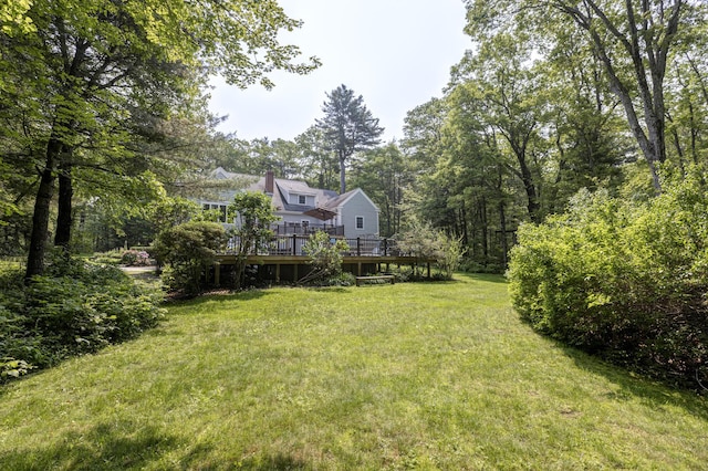 36 Acorn Ln, South Portland, ME 04106 - view of grassy yard with a deck