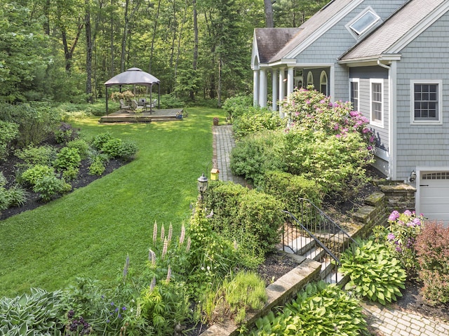 36 Acorn Ln, South Portland, ME 04106 - view of green lawn with a gazebo and a garage