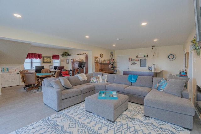 135 Lyle Hall Rd, Wilton, ME 04294 - living room featuring recessed lighting and wood finished floors