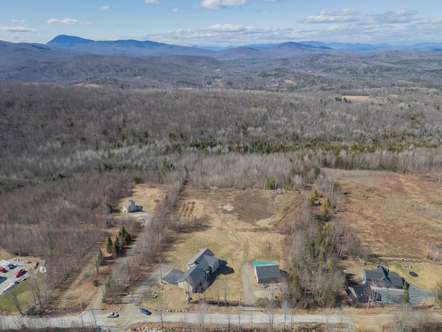 135 Lyle Hall Rd, Wilton, ME 04294 - aerial overview of property's location with a mountain backdrop
