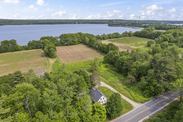 145 Pork Point Rd, Bowdoinham, ME 04008 - aerial view of sparsely populated area featuring a nearby body of water and extensive farmland
