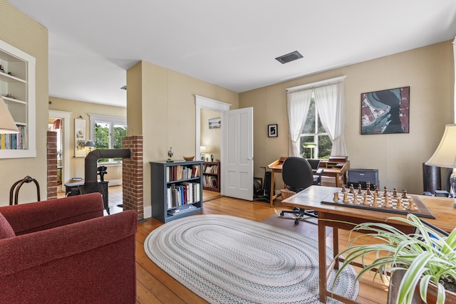 145 Pork Point Rd, Bowdoinham, ME 04008 - office with plenty of natural light and wood finished floors