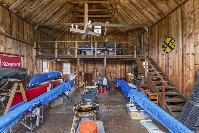 145 Pork Point Rd, Bowdoinham, ME 04008 - garage with wooden walls