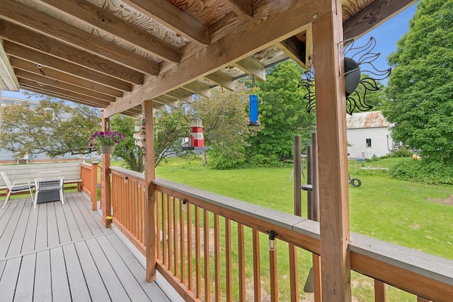 47 Beal St, Norway, ME 04268 - wooden terrace with a lawn