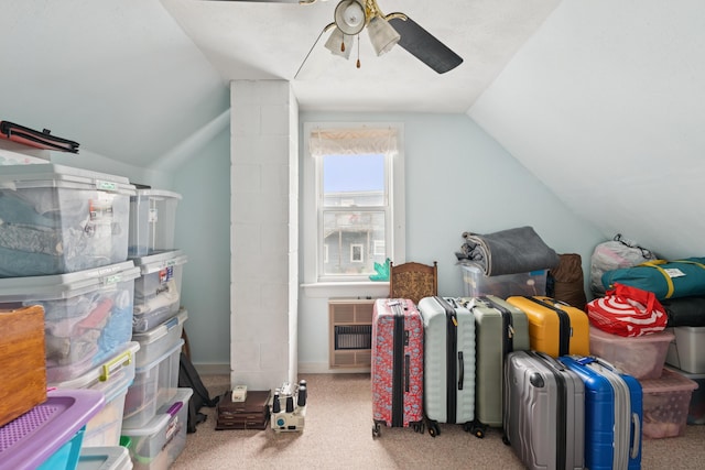 47 Beal St, Norway, ME 04268 - storage room featuring a ceiling fan and heating unit