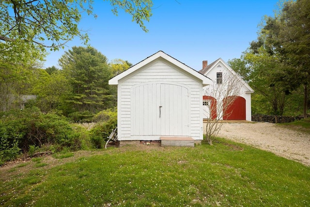 427 Haley Rd, Kittery, ME 03905 - view of shed with a garage and driveway