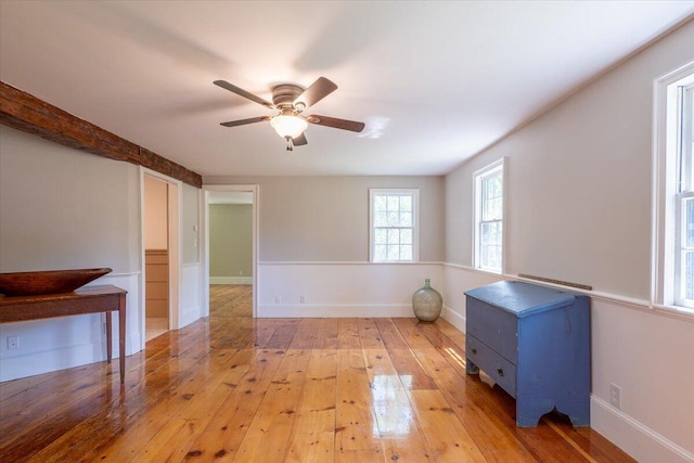 15 Feylers Corner Rd, Waldoboro, ME 04572 - empty room featuring light wood-style flooring and a ceiling fan
